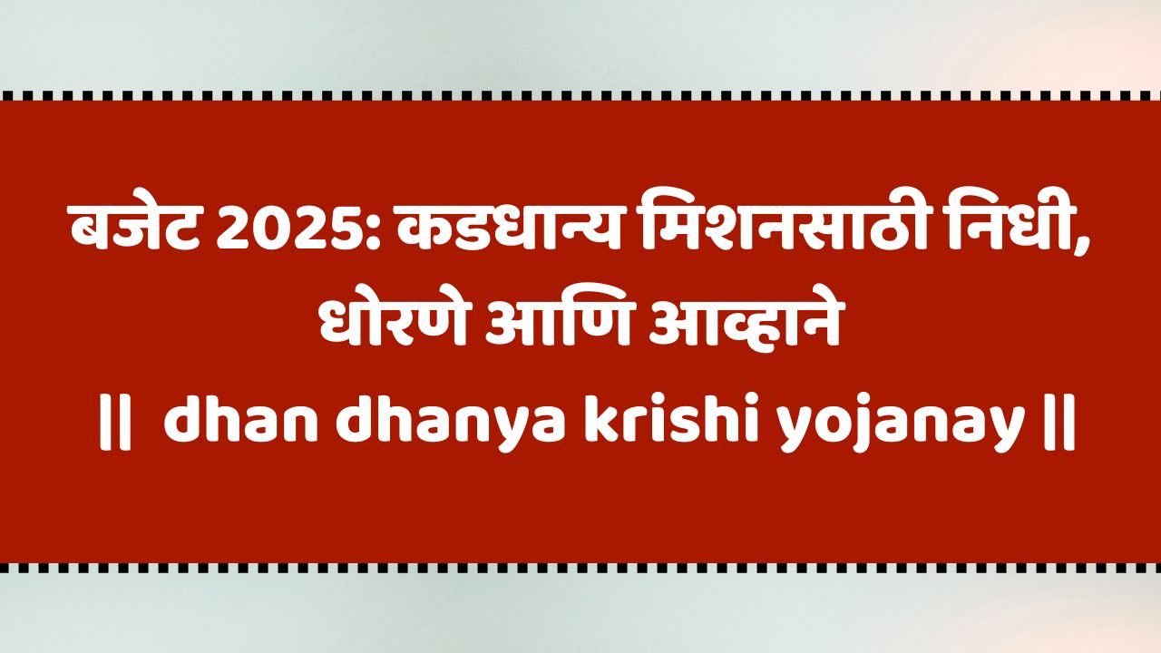 बजेट 2025: कडधान्य मिशनसाठी किती निधीची तरतूद? | dhan dhanya krishi yojana