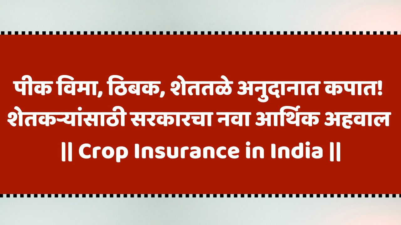 पीक विमा आणि अनुदान: सरकारच्या खर्चात मोठी कपात | Crop Insurance in India